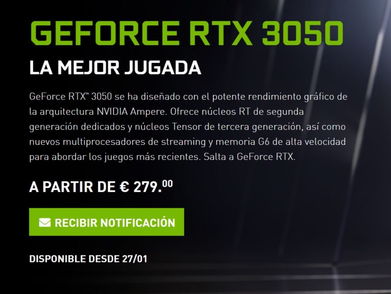 NVIDIA показала, что видеокарта GeForce RTX 3050 в играх с рейтрейсингом намного лучше моделей GTX 1650 и GTX 1050 без трассировки лучей